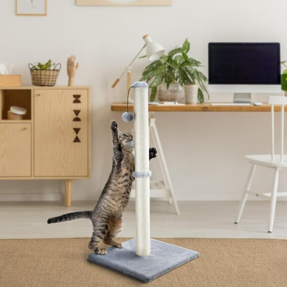 29" Height Tall Cat Scratching Post, Claw Scratcher with Sisal Rope and Covered - Picture 6 of 9